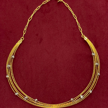92.5 Silver Gold Plated Twisted Blossom Necklace