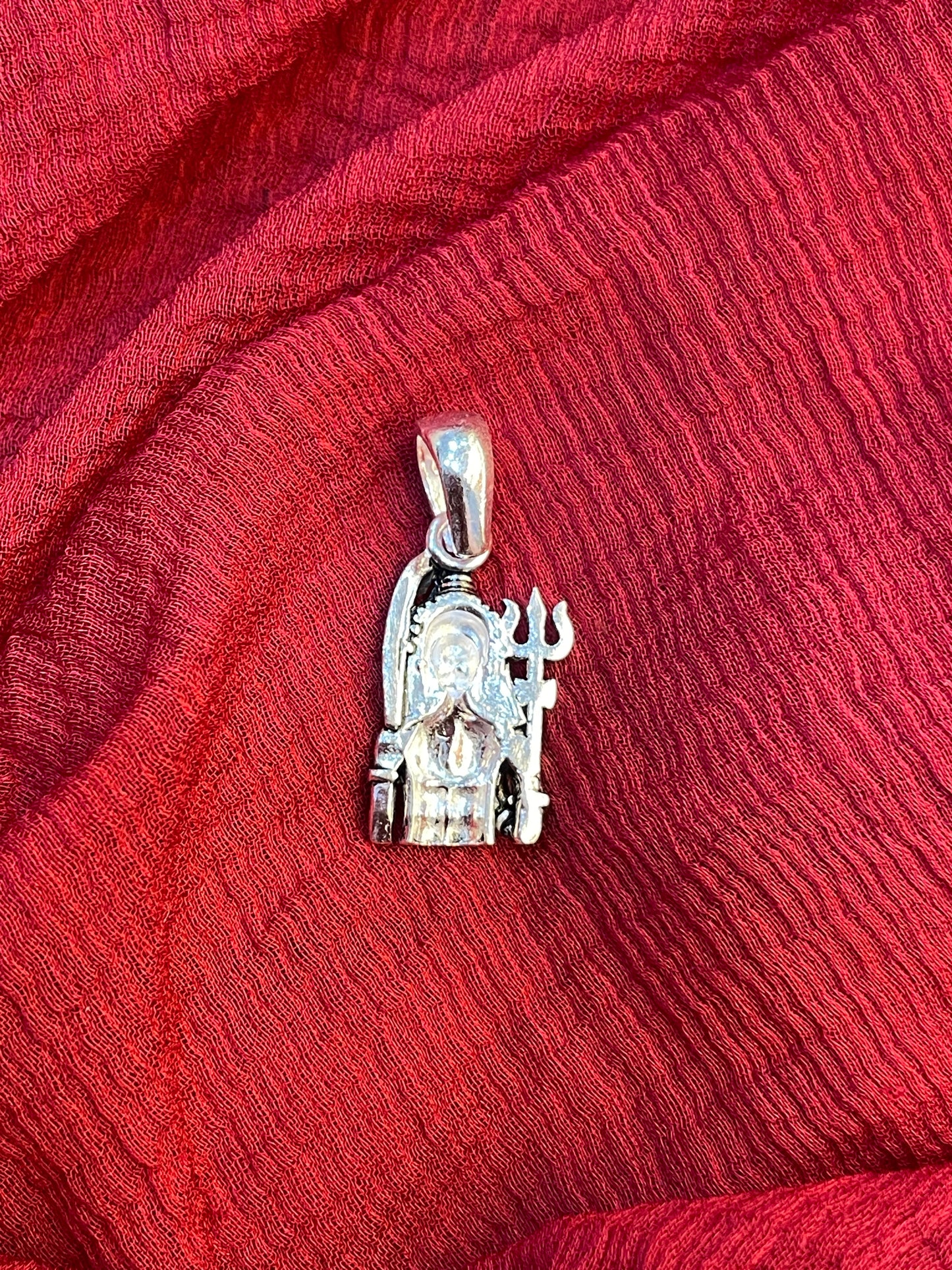 92.5 Silver Oxidised Shiva Pendant for Men & Women | Mahadev Antique Design | Temple Jewellery