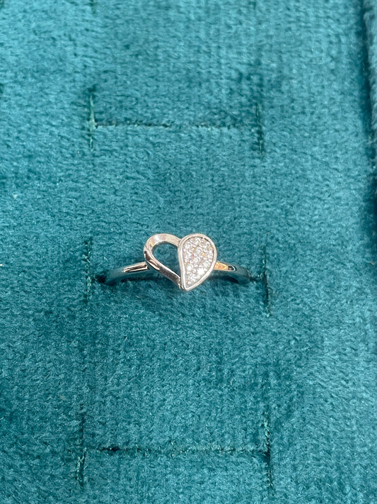 92.5 Silver Heart Ring for Women Size 11 | Stylish Romantic Detail | Elegant Gift Jewellery