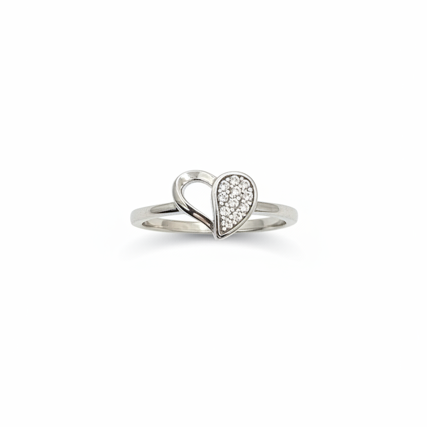 92.5 Silver Heart Ring for Women Size 11 | Stylish Romantic Detail | Elegant Gift Jewellery