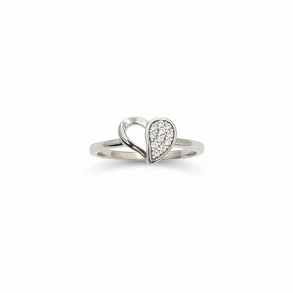 92.5 Silver Heart Ring for Women Size 11 | Stylish Romantic Detail | Elegant Gift Jewellery