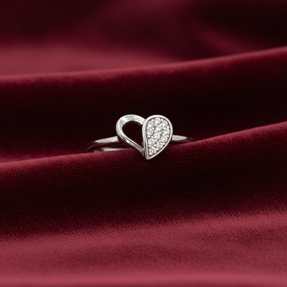 92.5 Silver Heart Ring for Women Size 11 | Stylish Romantic Detail | Elegant Gift Jewellery