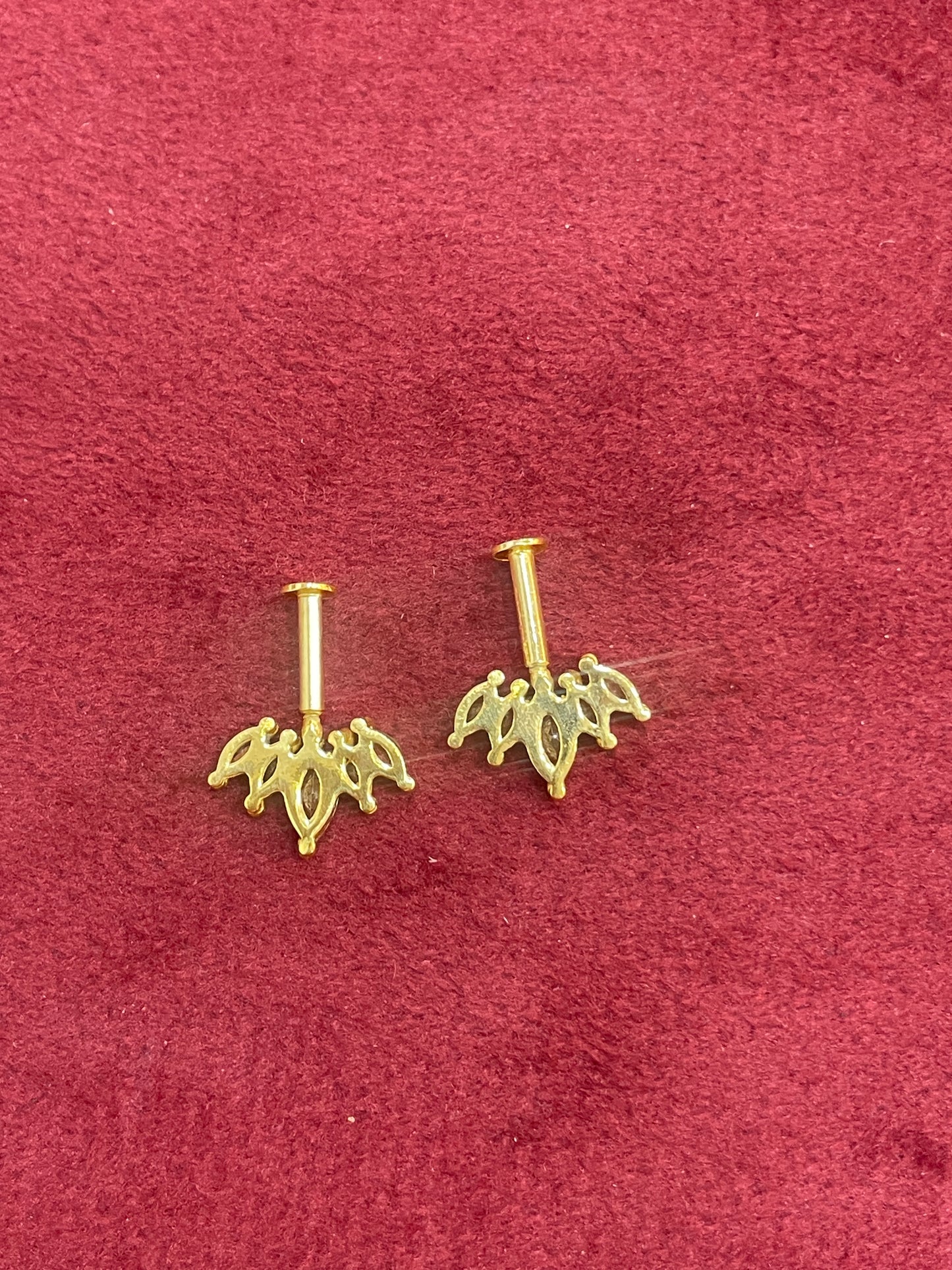 92.5 Silver Gold Plated Crown Bugadi pair | Upper Ear Elegant Design | Jewellery