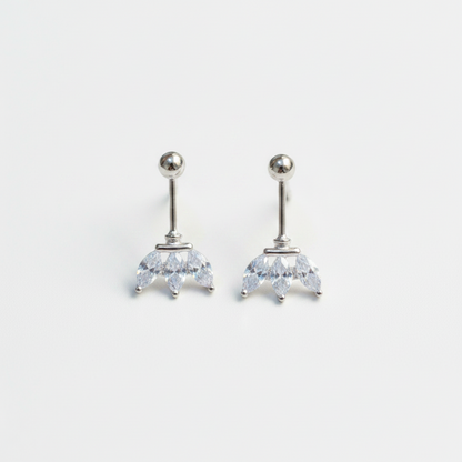 92.5 Silver Three Leaf Bugadi Pair for Women | Floral Helix Earrings | Minimal