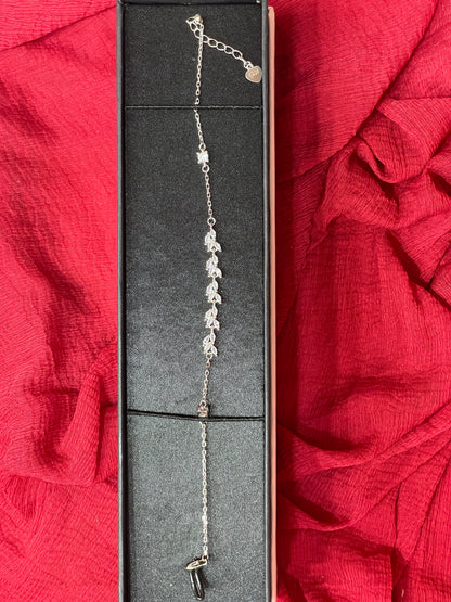 92.5 Silver Leaf Bracelet 8 Inches | Premium Stylish Nature Inspired Design | Jewellery