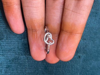 92.5 Silver Simple Heart Ring for Women Size 13 | Stylish Minimal Love Design | Elegant Jewellery