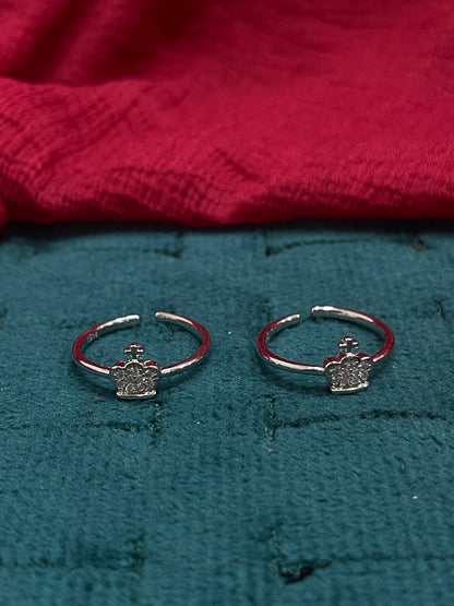 925 Silver Crown Toe rings