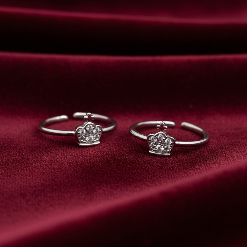 925 Silver Crown Toe rings