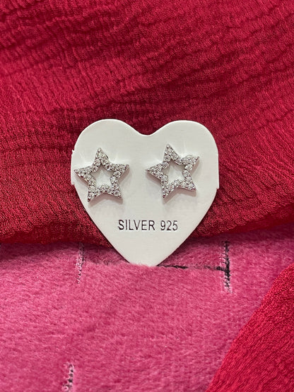 92.5 Silver Star Stud Earrings | Classy Celestial Design | Jewellery
