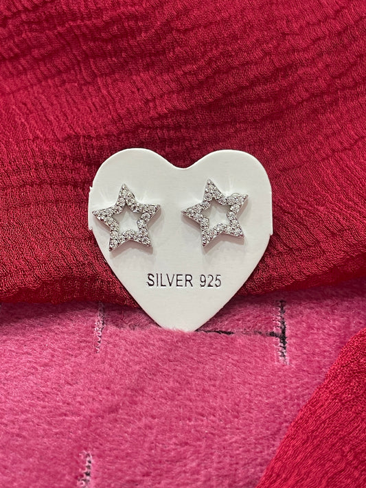 92.5 Silver Star Stud Earrings | Classy Celestial Design | Jewellery
