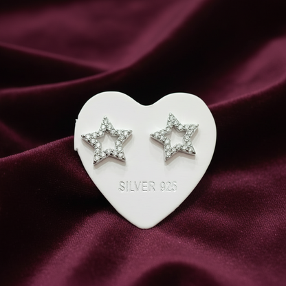 92.5 Silver Star Stud Earrings | Classy Celestial Design | Jewellery
