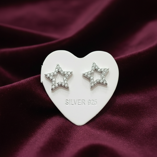 92.5 Silver Star Stud Earrings | Classy Celestial Design | Jewellery