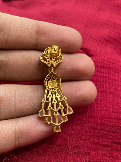 92.5 Silver Gold Plated Stylish Classy Earrings for Women | Elegant Modern Design | Jewellery