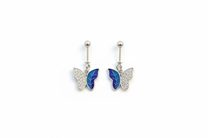 92.5 Silver Blue Butterfly Bugadi for Women | Stylish Ear Cuff Design | Ethnic Jewellery