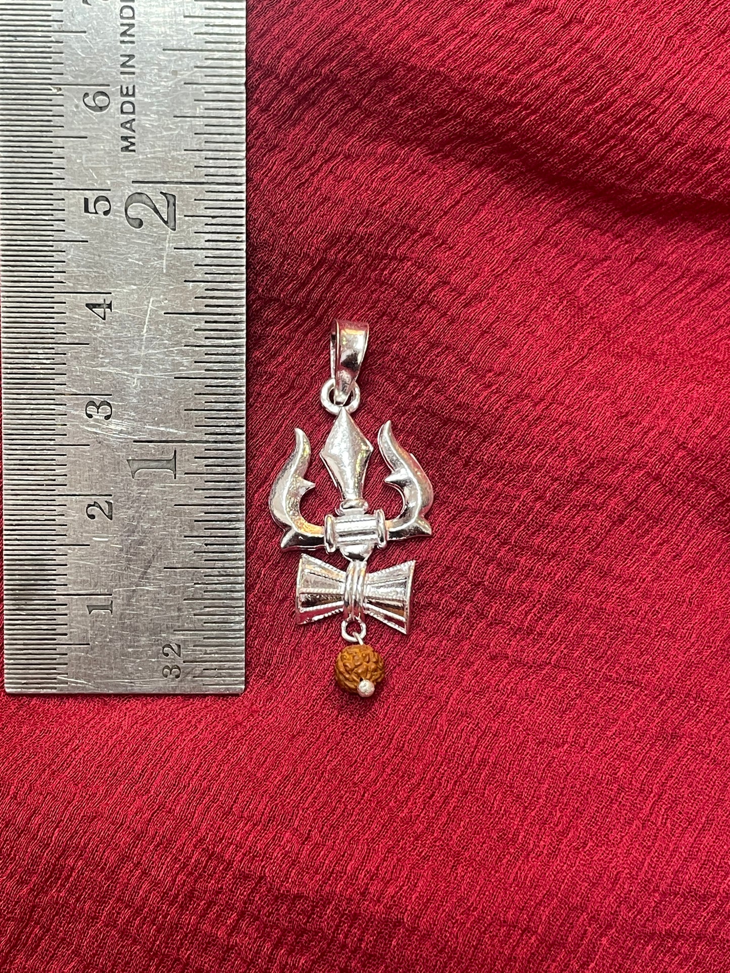 92.5 Silver Trishul Pendant for Men & Women | Trishulam Symbol Design | Traditional Spiritual Jewellery