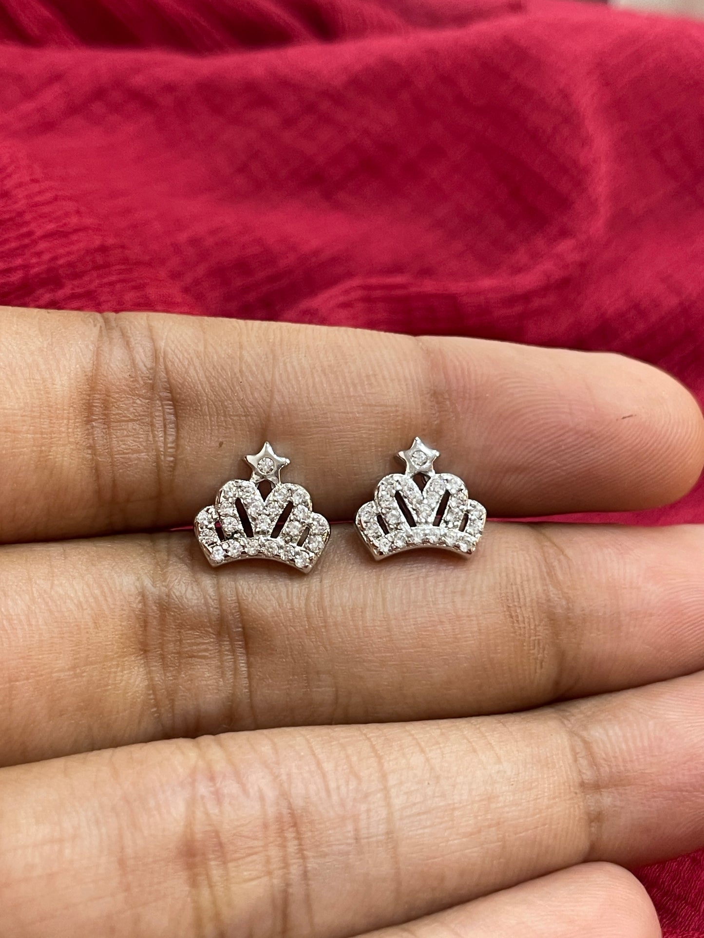 92.5 Silver Crown Earrings for Women | Stylish Royal Design | Elegant Trend Jewellery