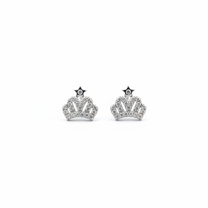92.5 Silver Crown Earrings for Women | Stylish Royal Design | Elegant Trend Jewellery