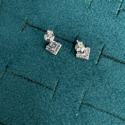 92.5 Silver Classy Stud Earrings | Simple Elegant Finish | Jewellery pair