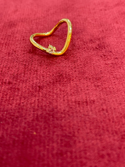 925 Silver Gold Plated Modern Vanki Ring