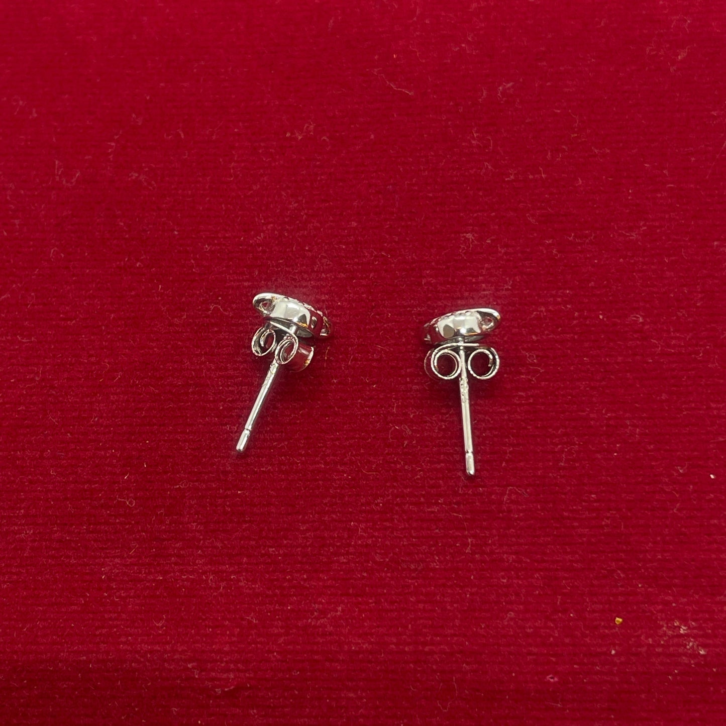 92.5 Sterling Silver Pavé CZ Leaf Stud Earrings for Women | Petite CZ Leaf with Silver Spine Second Studs