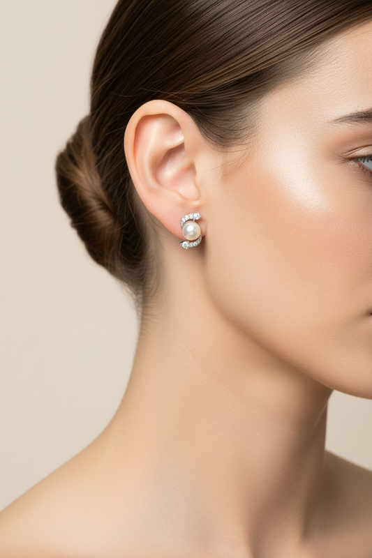 92.5 Silver Stylish Stud Earrings for Women | Elegant Minimal Design | Modern Jewellery