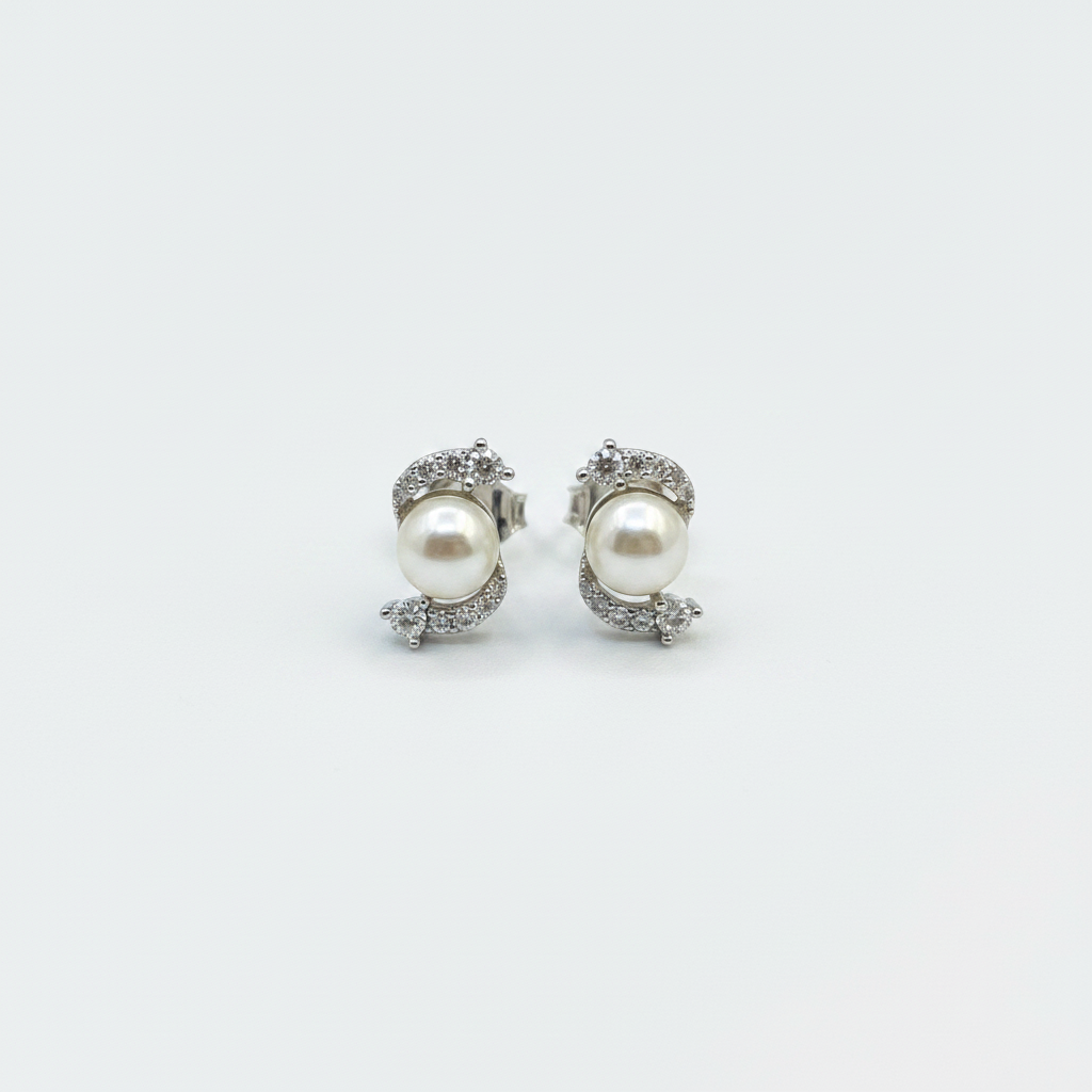 92.5 Silver Stylish Stud Earrings for Women | Elegant Minimal Design | Modern Jewellery