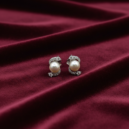 92.5 Silver Stylish Stud Earrings for Women | Elegant Minimal Design | Modern Jewellery