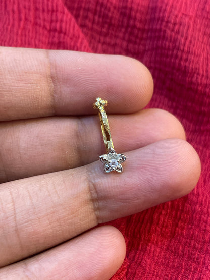 92.5 Silver Gold Plated Flower Press-On Bugadi for Women | Stylish Non-Piercing Ear Cuff | Ethnic Jewellery