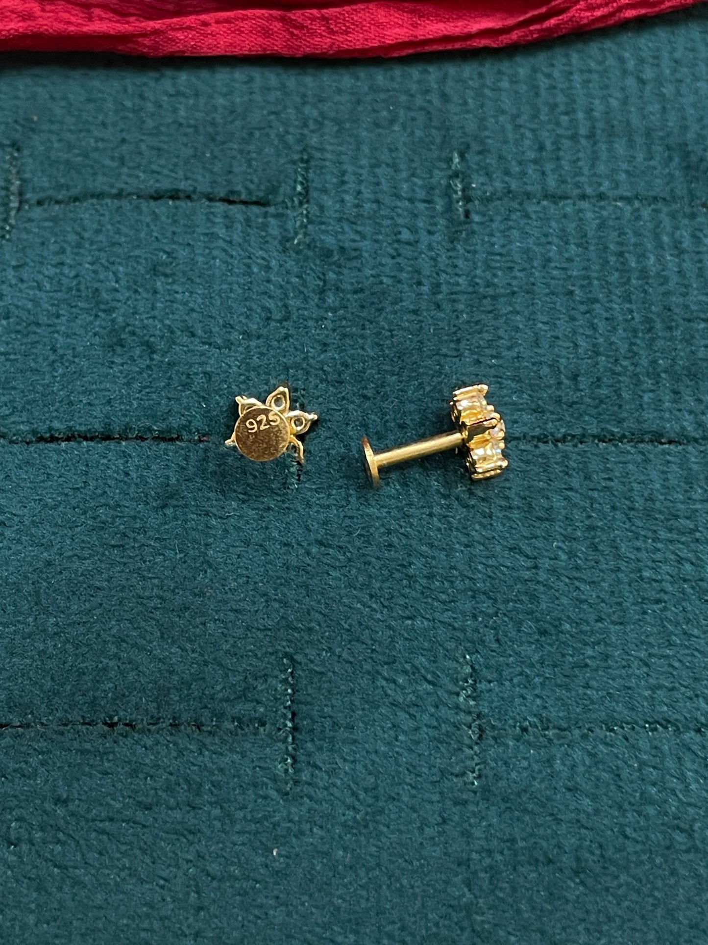 925 Sterling Silver Gold Plated Flower Stud Earrings for Women | Delicate Floral Design