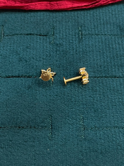 925 Sterling Silver Gold Plated Flower Stud Earrings for Women | Delicate Floral Design