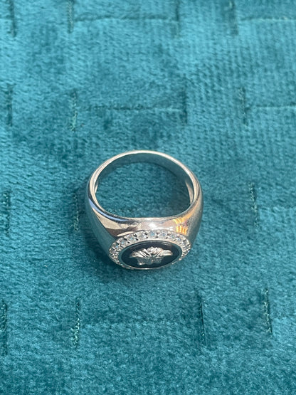 92.5 Silver Versace Style Men’s Ring Size 18 | Stylish Premium Pattern Design | Elegant Fashion Jewellery