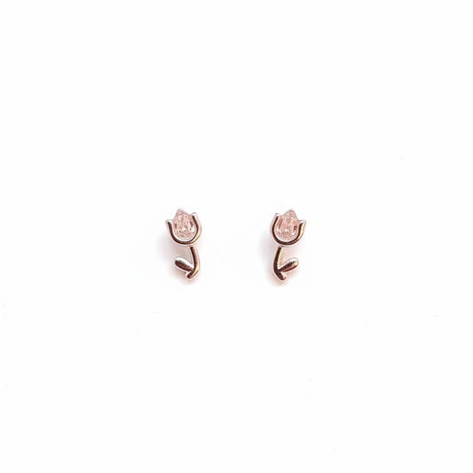 925 Silver Tulip Studs - ball back
