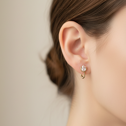 925 Silver Tulip Studs - ball back