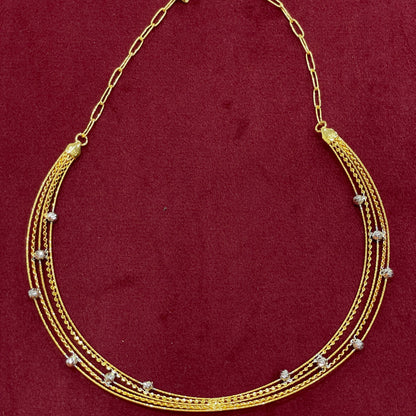 92.5 Silver Gold Plated Twisted Blossom Necklace