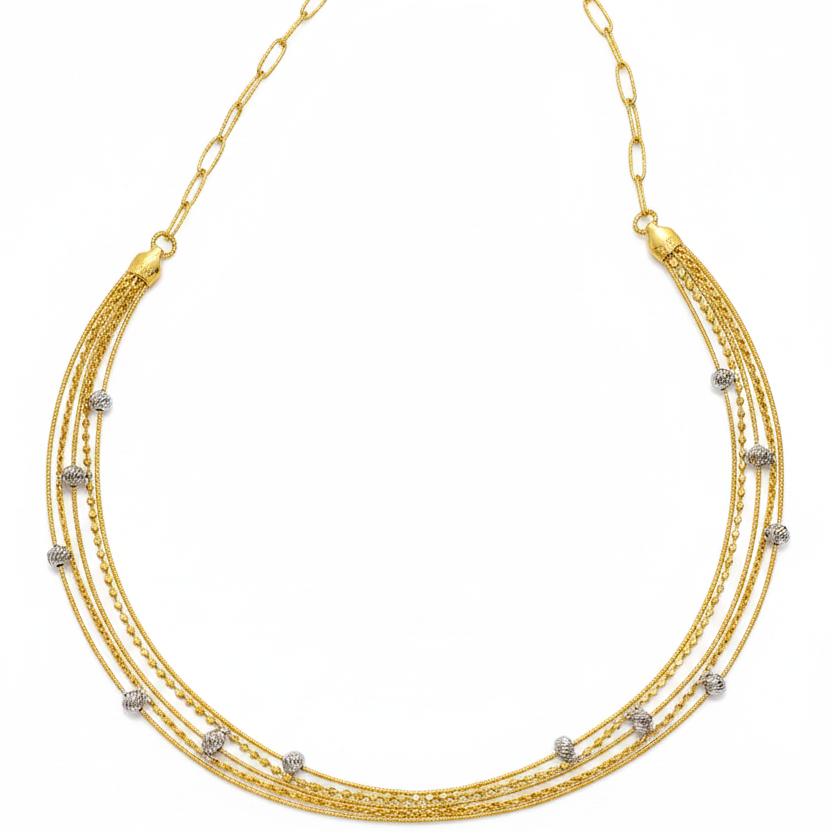 92.5 Silver Gold Plated Twisted Blossom Necklace