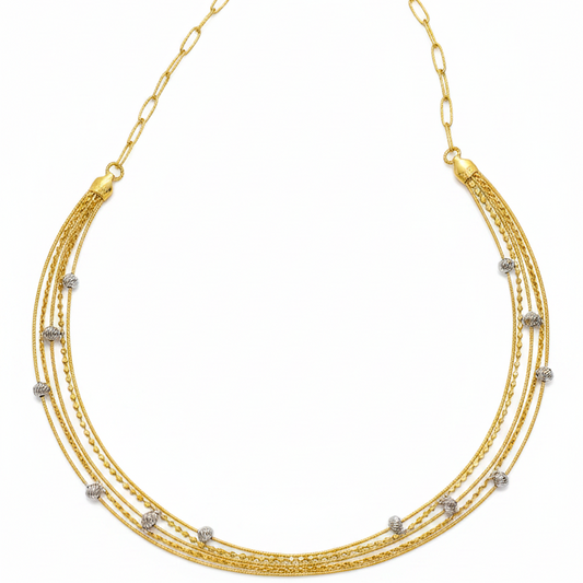 92.5 Silver Gold Plated Twisted Blossom Necklace