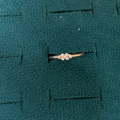 92.5 Silver Rose Gold Plated White CZ Geometric Toe Rings