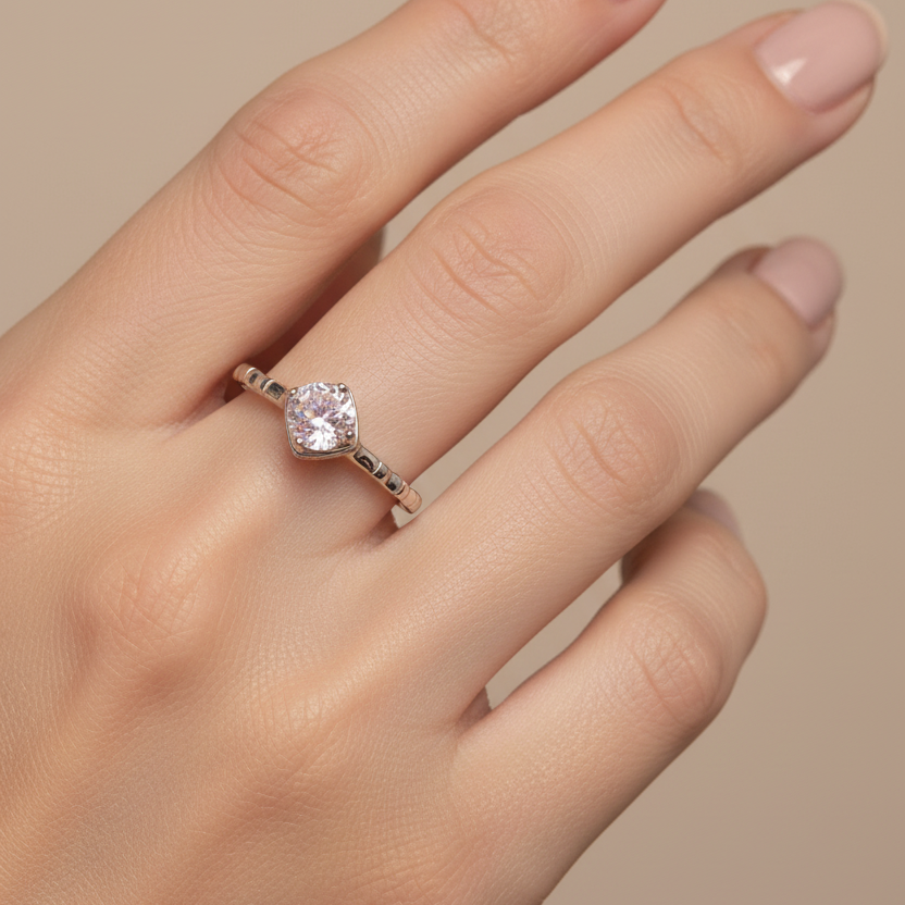 92.5 Silver White Stone Ring for Women Size 11 | Stylish Brilliant Design | Elegant Fashion Jewellery