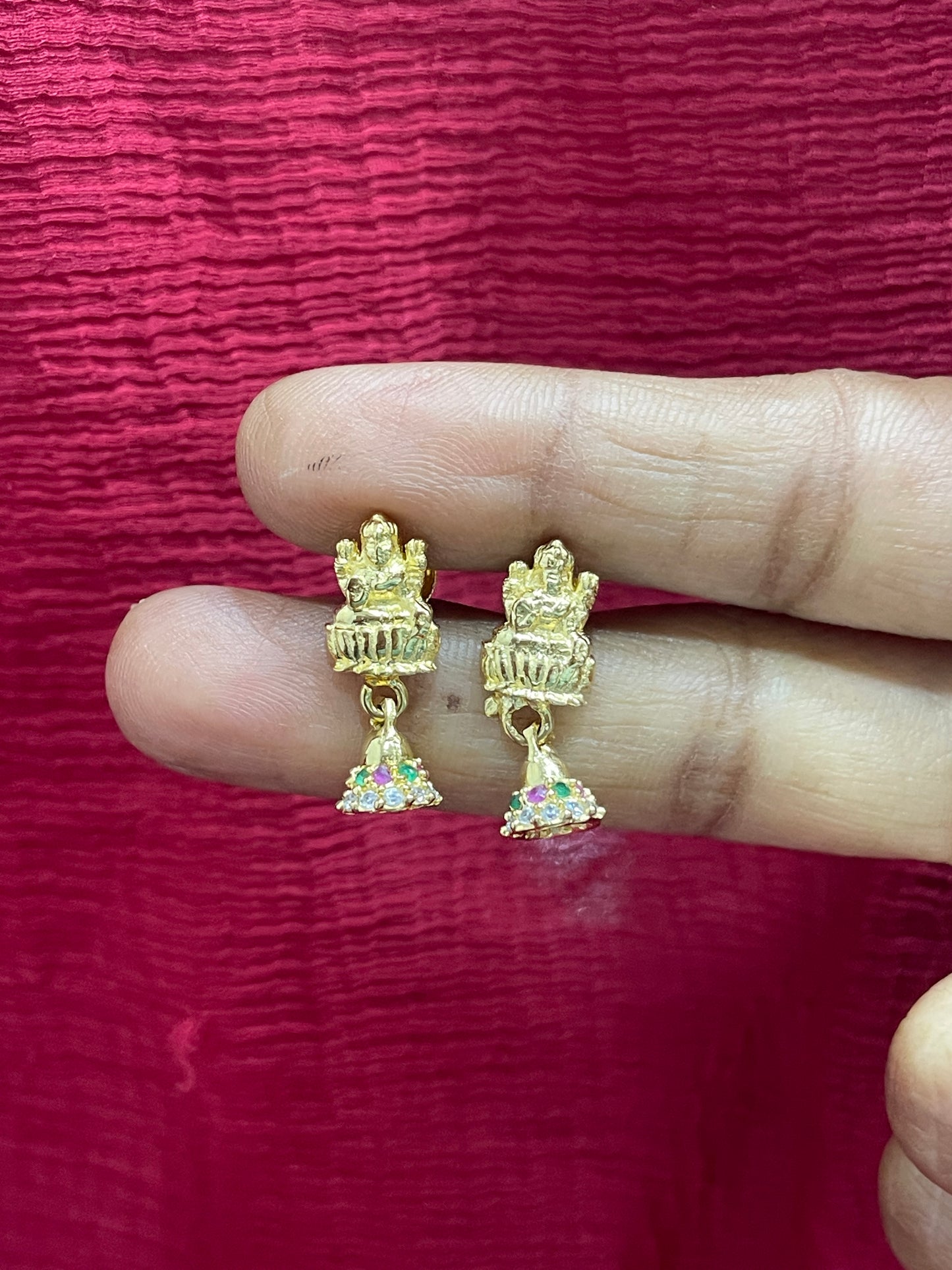 92.5 silver gold plated temple minimal earrings
