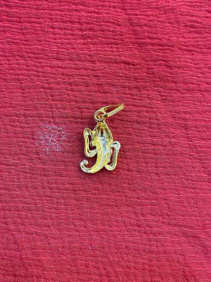 92.5 silver gold plated Ganesha pendant