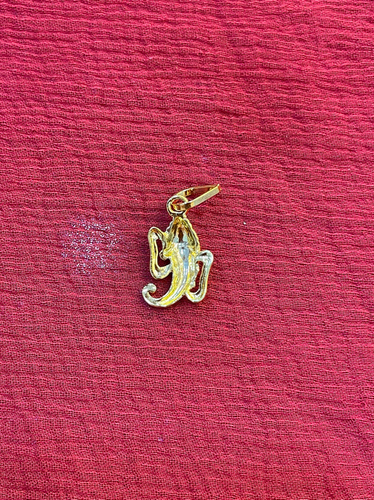 92.5 silver gold plated Ganesha pendant