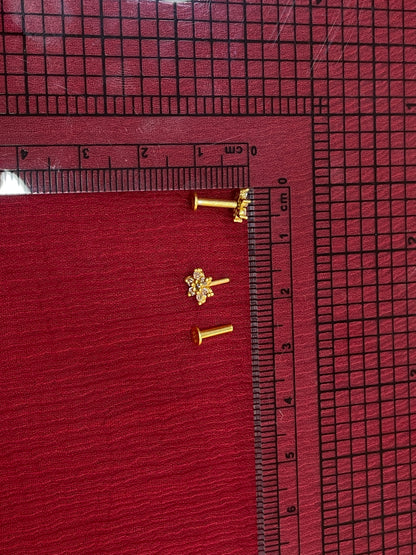 925 Silver Gold Plated 6 Petal Studs for Women | Floral Design