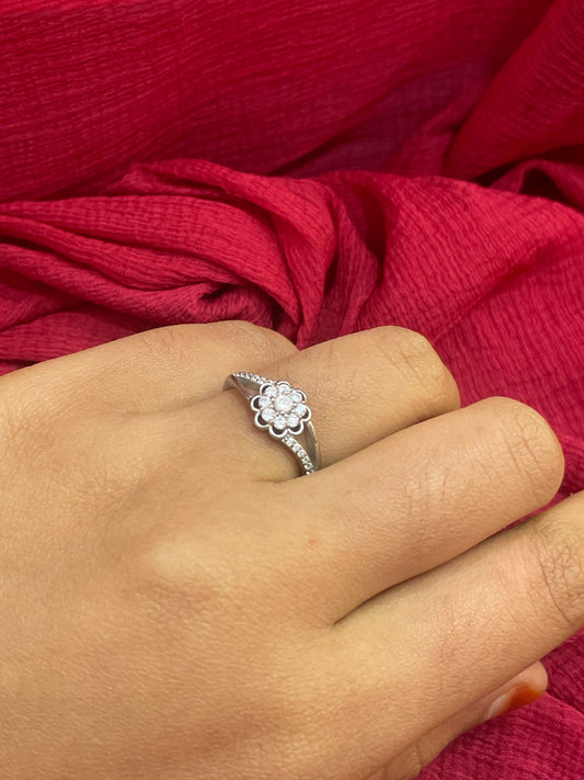 92.5 Silver Flower Ring for Women Size 15 | Stylish Petal Design | Elegant Fashion Jewellery