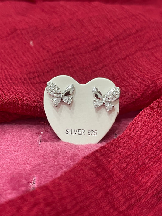 92.5 Silver Butterfly Stud Earrings | Classy Elegant Design | Jewellery