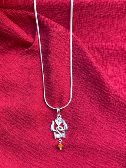 92.5 Silver Trishul (Trishulam) Design Pendant for Men & Women – Temple Style
