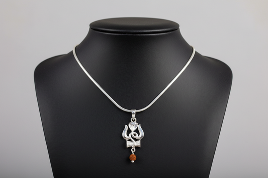 92.5 Silver Trishul (Trishulam) Design Pendant for Men & Women – Temple Style