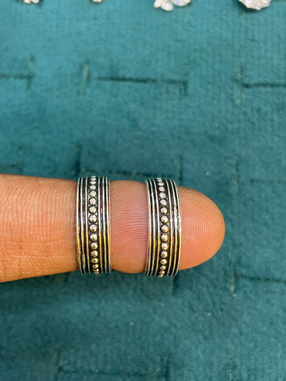 92.5 Silver Oxidised Adjustable Toe Rings for Women | Classic Beaded Design