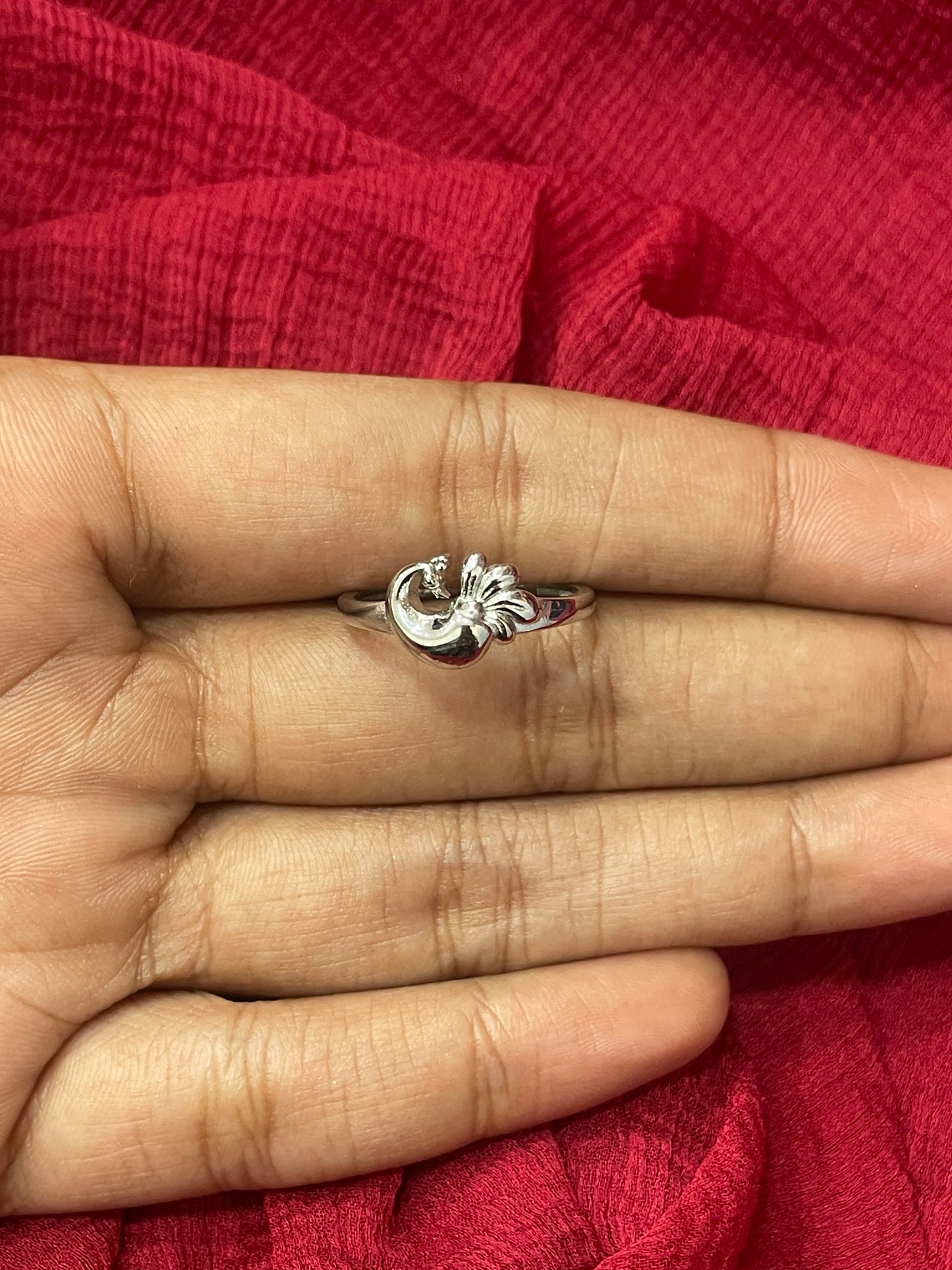 92.5 Silver Peacock Ring for Women | Simple Elegant Traditional Design | Daily Wear Jewellery