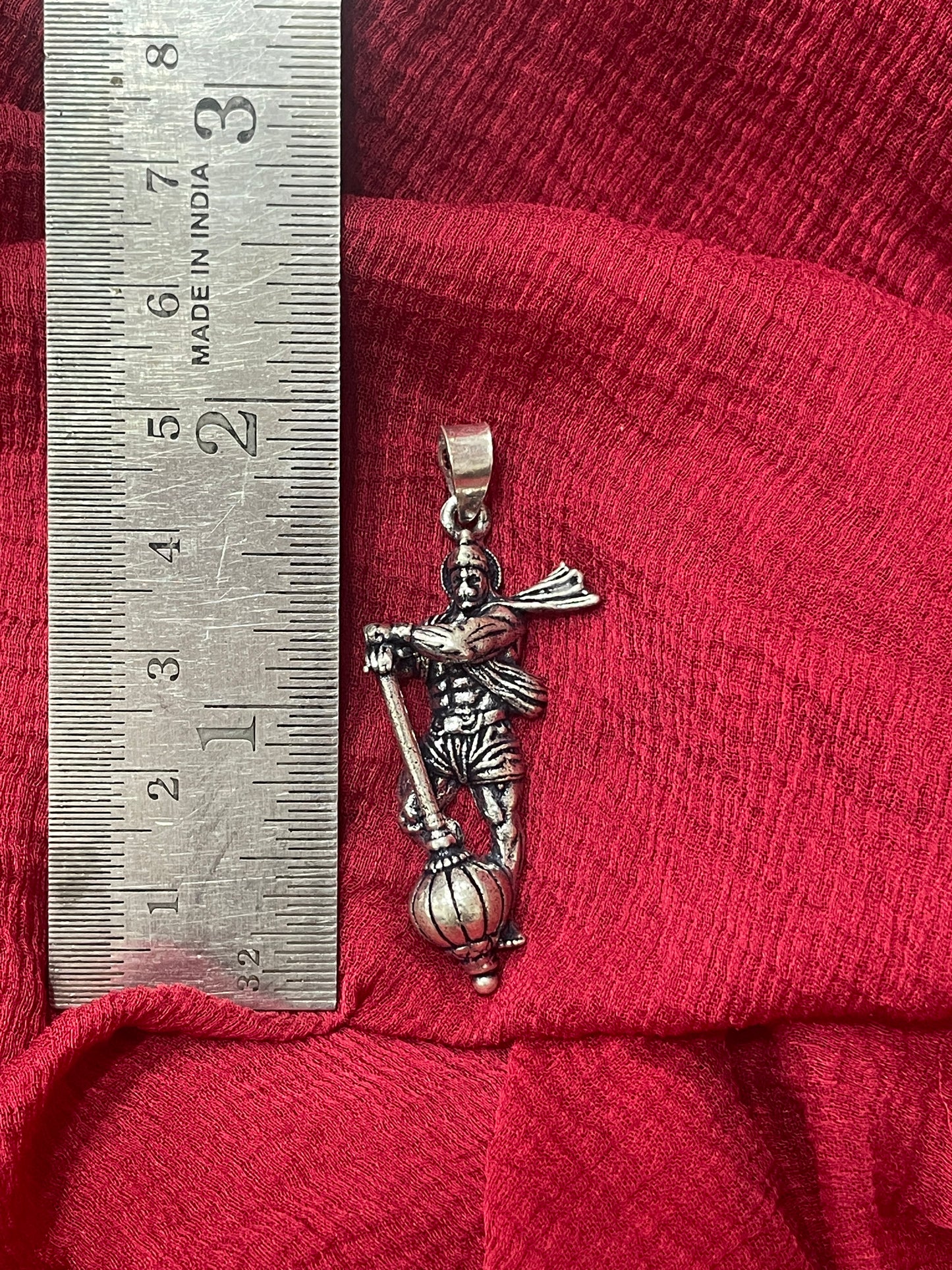 92.5 Silver Oxidised Hanuman Pendant for Men & Women | Bajrangbali Religious Design | Daily Wear Jewellery