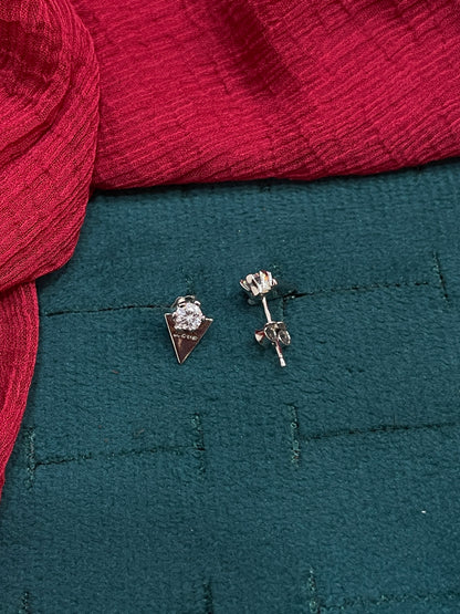 92.5 Silver White Stone Earrings for Women | Stylish Sparkle Design | Elegant Daily Wear Jewellery